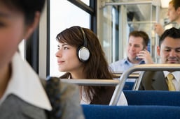 Millenials riding mass transit.